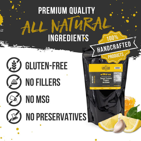 2 Lbs Lane's Sweet Lemon Pepper Seasoning, All-Natural Lemon Seasoning Blend with Citrus, Lemon Pepper Powder