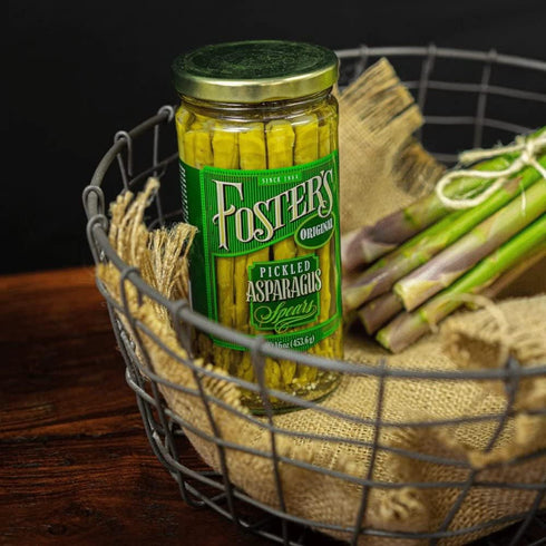 16oz, 2 Pack, 40 Foster's Pickled Asparagus Spears in a Jar, Original, Traditional Pickled Vegetables Recipe for over