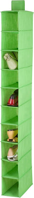 Honey-Can-Do 10-Shelf Non-Woven Hanging Shoe and Accessory Organizer, Lime Green