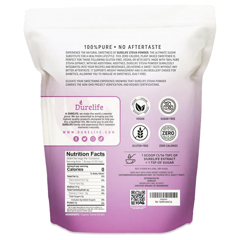 100% (16 (Pack 1)) Durelife Pure stevia extract sweetener | No Erythritol, NON-GMO Project Verified, No Fillers, Zero