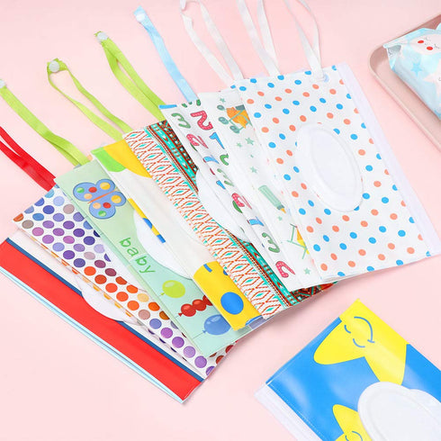 Nobu 5 24*13.5cm(random piecesSnap Strap Portable Baby Wet Wipes Bag Tissue Box Container Eco-friendly Easy-carry