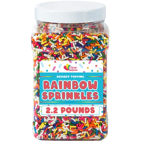 2.2 Jimmies A Great Surprise Spring Rainbow Sprinkles - Pounds - Bulk Rainbow for Cookies - Birthday Cake for Ice