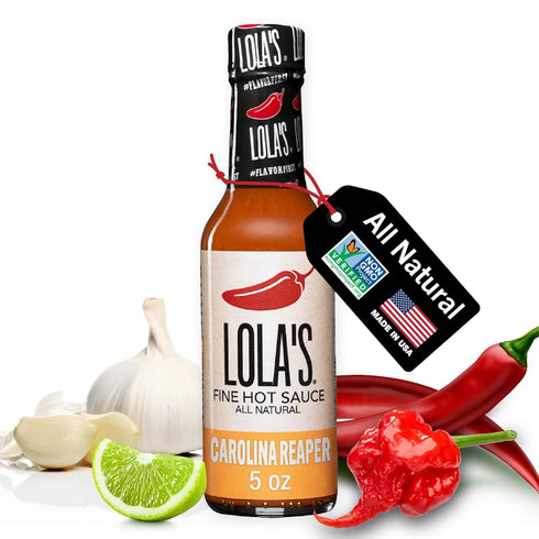 Lola’s Fine Hot Sauce, Carolina Reaper, 5 Fl Oz, All-Natural, Gluten-Free, Keto