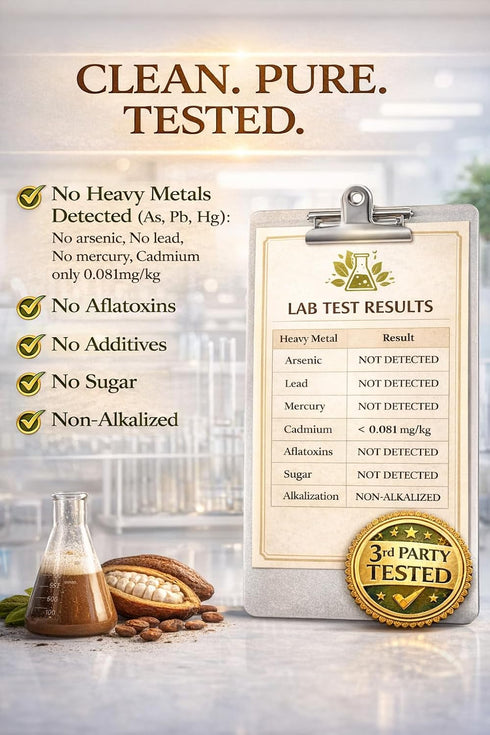 100% (500 Pure Cocoa Powder Cocoa Rich Flavanols From Trinitario Cacao Beans, Natural, Non-Alkalized, Unsweetened Rich