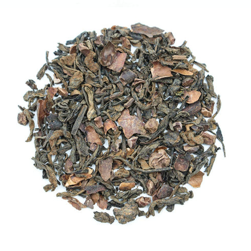 flavor-16 Oz Chocolate Puerh Loose Leaf Tea, Natural Ingredients: Pu erh tea, Cocoa Nibs and Milky Chocolate