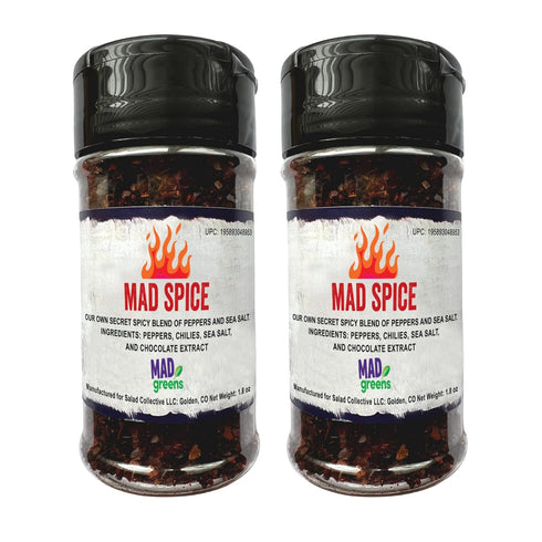 MAD Greens MAD Spice Salad Seasoning, Secret Spice Blend with Peppers, Chilies, Sea Salt, 2 pack - 1.8 oz each
