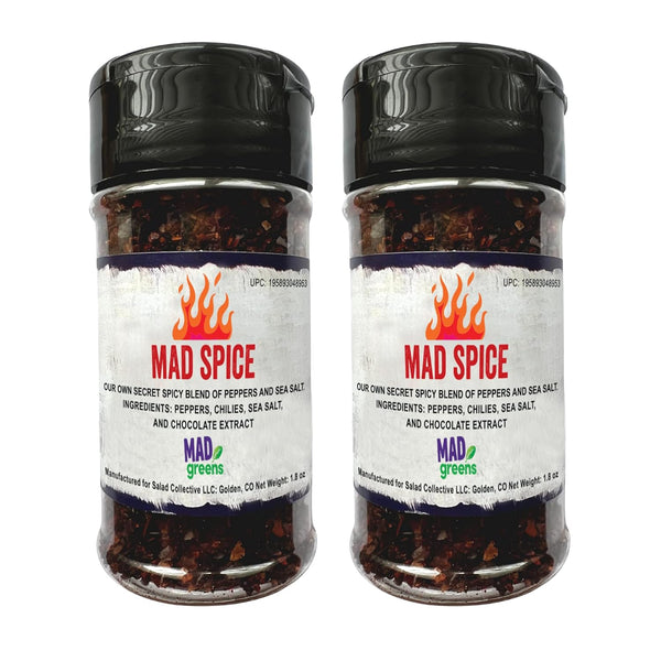 MAD Greens MAD Spice Salad Seasoning, Secret Spice Blend with Peppers, Chilies, Sea Salt, 2 pack - 1.8 oz each