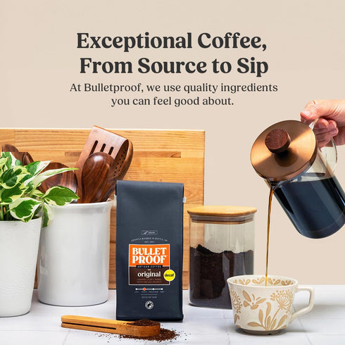12 (Pack 3), Bulletproof Original Medium Roast Ground Decaf Coffee, Ounces of Clean Coffee Tested for Toxins