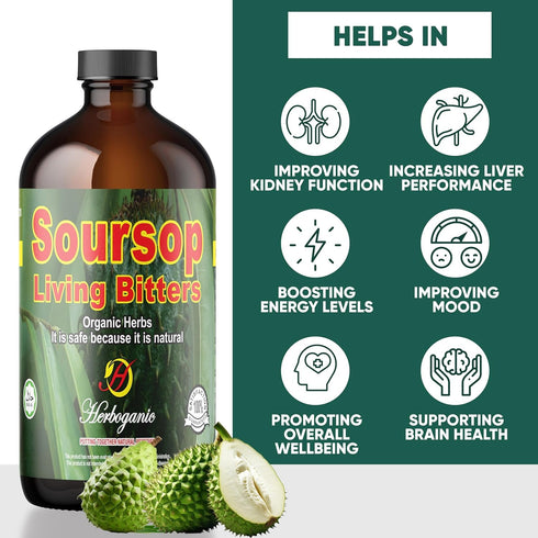 8 Oz Herboganic Soursop Living Bittersfor overall Health and wellness |