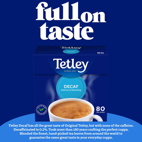 80 250 (Pack 6, 480 Tetley Decaf Teabags G Of Total Teabags)