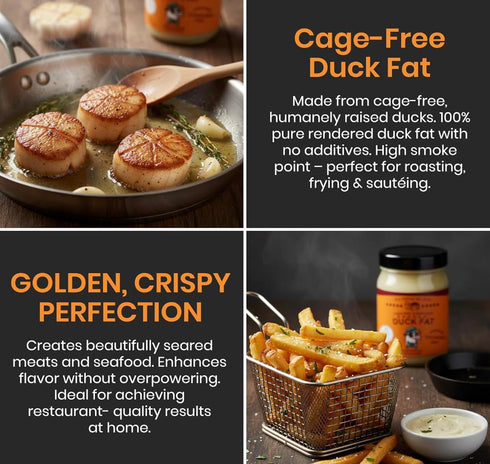 AUX DELICES DES BOIS 2 11 oz Aux Dlices des Bois Gourmet Cooking Fat Bundle Rendered Beef Tallow & Cage-Free Duck Fat