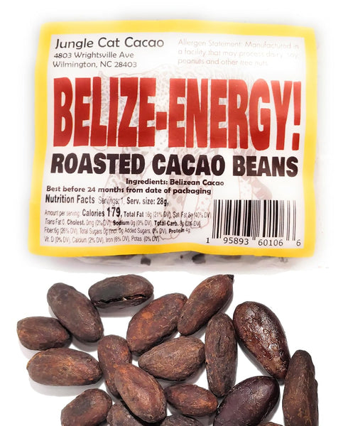 Jungle Cat Cacao 7-Pack (Seven 1oz Packages) of Belize Energy! Roasted Organic