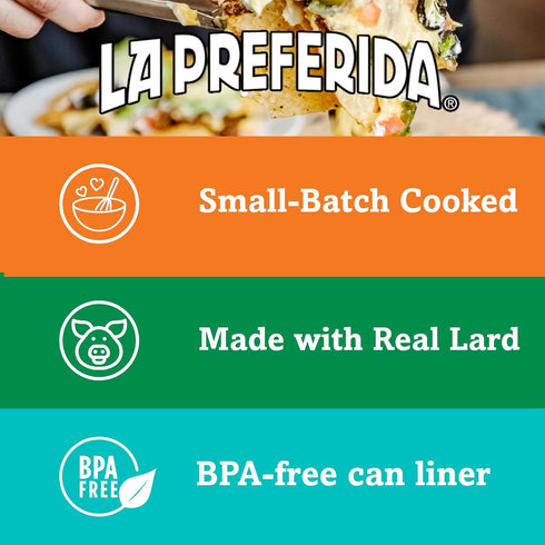 More,16 oz. (Pack 6) La Preferida Chorizo Refried Beans (Made with Real Pork & Beef, No Preservatives) Heat & Serve