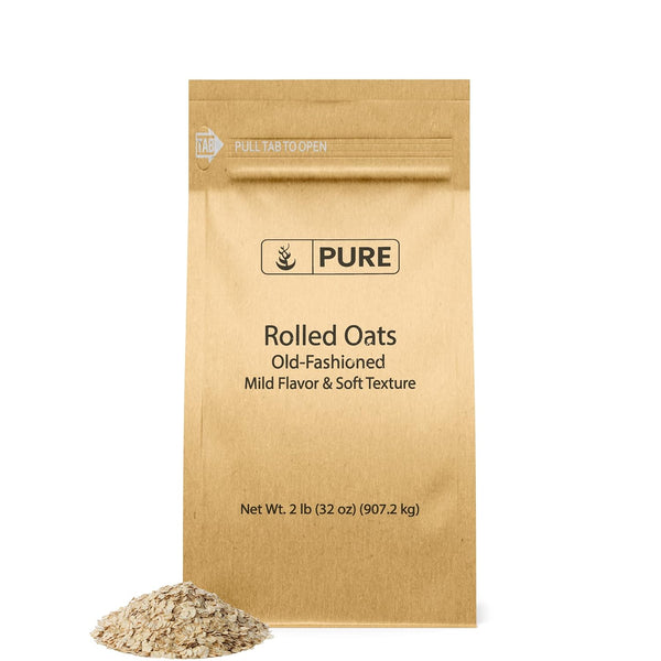Pure Original Ingredients Rolled Oats (2 lb) - Old Fashioned, Mild Flavor, Resealable