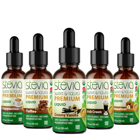 Stevia Intl - (Pack of 5) Coffee Lovers Bundle with 5 Flavors.