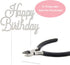 Happy Birthday Cake Topper - Premium Silver Metal, Sparkly Rhinestone Decoration for Party Centerpiece, Now Protected