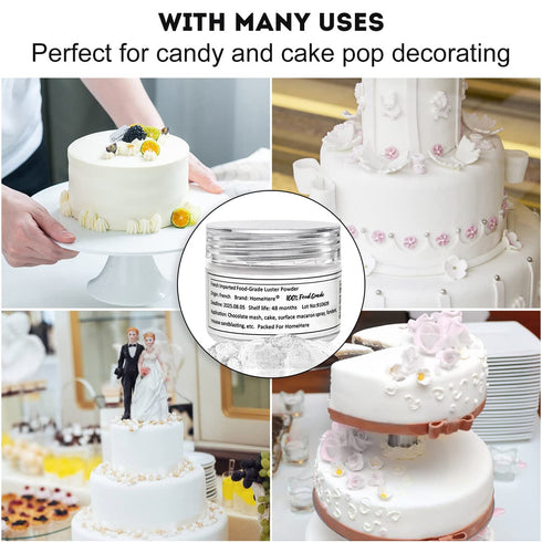 HomeHere Edible Luster Dust, Food-Grade Glimmer Powder Glitter for Cake Decorating, 7g