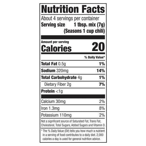 1 Oz McCormick Gluten Free Chili Seasoning Mix