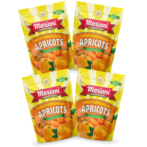 Mariani | Dried Mediterranean Apricots | 6oz (Pack of 4) | Gluten-Free