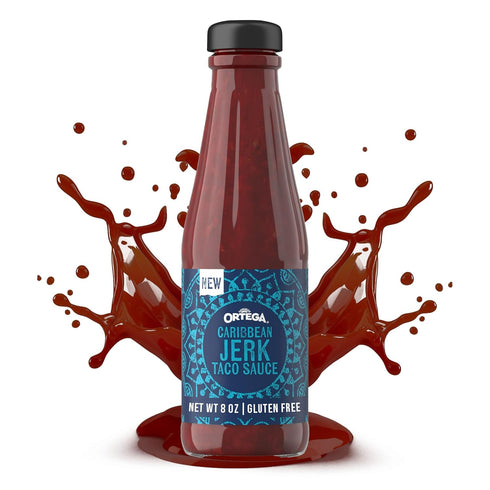 8 Ortega Caribbean Jerk Taco Sauce, Sweet and Spicy Sauce and Marinade, Ounce