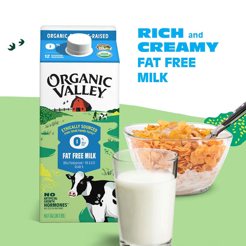 Organic Valley Fat Free Milk - Ultra Pasteurized