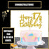 Gold Glitter Happy 17th Birthday Cake Topper - 17 Cake Topper for 17th Birthday Party Decorations
