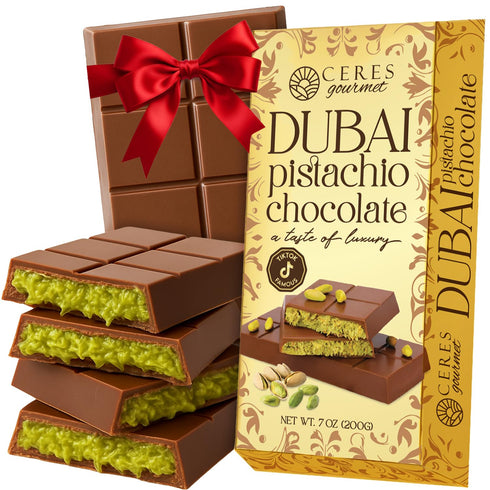 Dubai Crispy Knafeh Chocolate Pistachio Bar 7oz | Famous Dubai Kunafa Chocolate