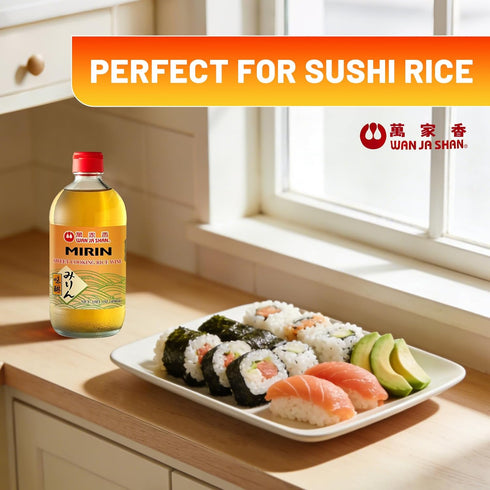 Wan Ja Shan 15oz Mirin Cooking Wine - Premium Japanese Sweet Rice Wine for Cooking, No Corn Syrup Added, Perfect