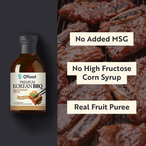 OFood Galbi(Kalbi) 14.5 oz O'Food Premium Korean BBQ Sauce, Bulgogi KBBQ Marinade, - No MSG, No Corn Syrup, Perfect
