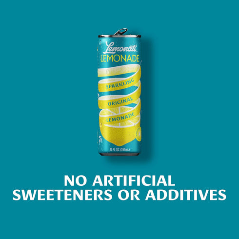 12 Oz Pack 24, Lemonati Sparkling Lemonade, No Artificial Sweeteners or Flavoring, Gluten-Free, Kosher, Non-GMO, Vegan