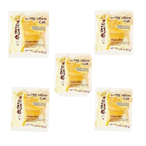 Generic Baked Wheat Cake, Coffee Flavor Pastry Rolls, Sweet Bread, 2.82 oz (80g),