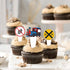 Uwaikin set 24pcs Dessert Cupcake Topper Cheer to Transportation Train Railroad Crossing Theme Decor Supplies Baby