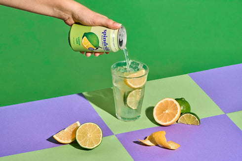 Pack 12 Spindrift "Lemon Lime" Soda, Made with Real Squeezed Fruit