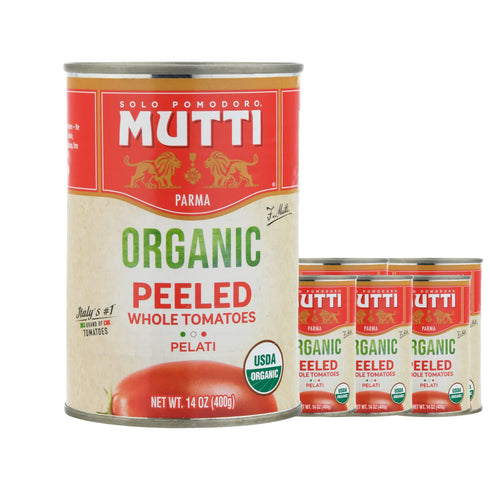 MuttiOrganic Whole Peeled Tomatoes(Pelati), 14 oz. | 6 Pack | Italys #1