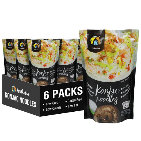 Hethstia Shirataki Rice, 6-Pack Low Carb Konjac Rice, Keto, Vegan, Gluten-Free, Sugar-Free,