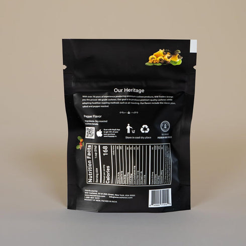 180 (1.7 OZ) Natural Air Roasted Jumbo Pepper Cashews Grade