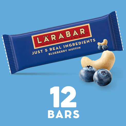9.6 oz, 6 Larabar Blueberry Muffin Fruit and Nut Bars, Gluten Free and Vegan, Ct