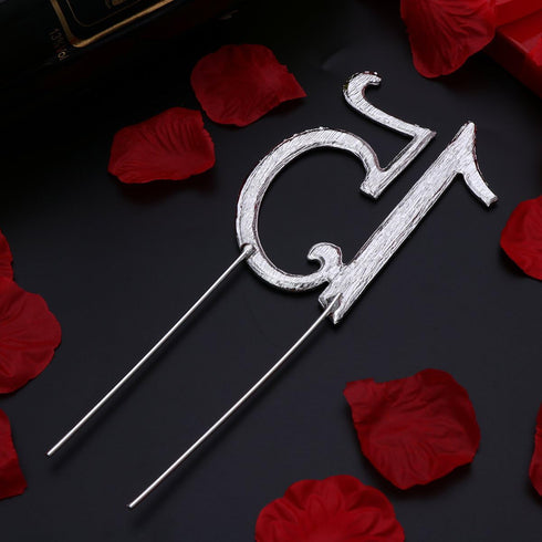 JANOU 15 Cake Topper Number 15, Crystal Rhinestones for Birthday Anniversary Party Decoration