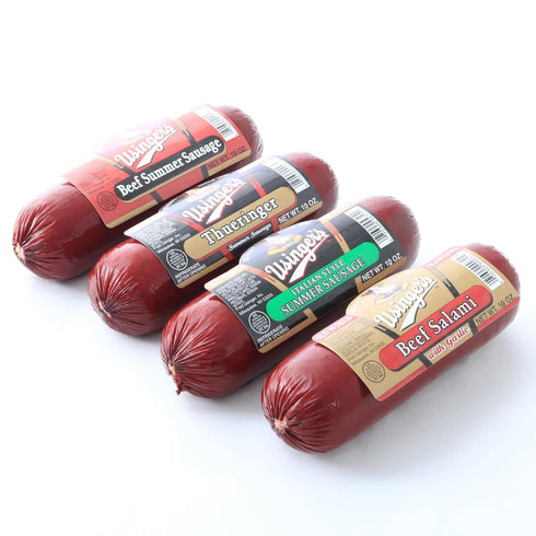 Usinger's Sausage Variety Pack 4-Pack | Beef Summer, Italian-Style Summer, Beef Salami,