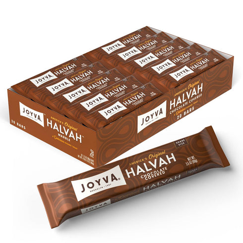 Joyva Halvah Chocolate Covered, 3.5oz Pack of 20 | A Delicious Sesame