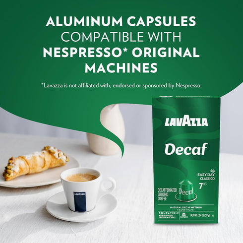 (60 Packaging Lavazza Espresso Maestro Decaf (DEK) Aluminum Capsules Compatible with Nespresso* Original Machines
