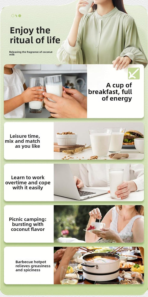 308g 20g Commercial Pure Coconut Powder with Bread Cubes Hainan Specialty Cold Brew Almond Milk for Breakfast Use