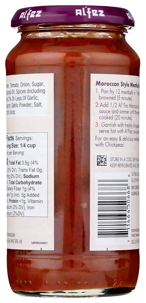 Al Fez 15.8 (Pack 6) Moroccan Style Meatball Sauce, Gluten Free, Ounces