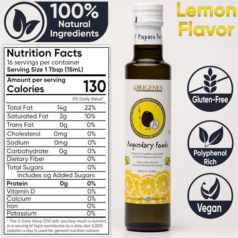 Pack 4 4X250ml of Extra Virgin Flavored Olive Oil - Garlic, Chili, Lemon & Basil Infused EVOO - Cold Pressed