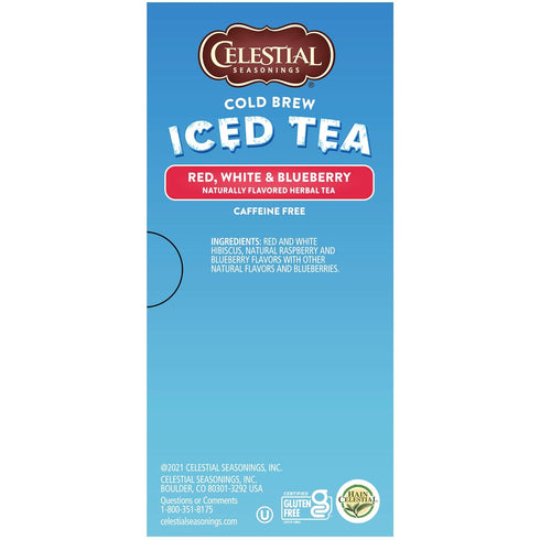 18 Celestial Seasonings Cold Brew Red, White & Blueberry Iced Tea Bags tea bags
