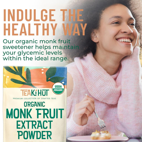 Organic Pure Monk Fruit Sweetener, 4oz, 100% Monk Fruit Extract Powder for Keto and Paleo Diet, Zero Calories