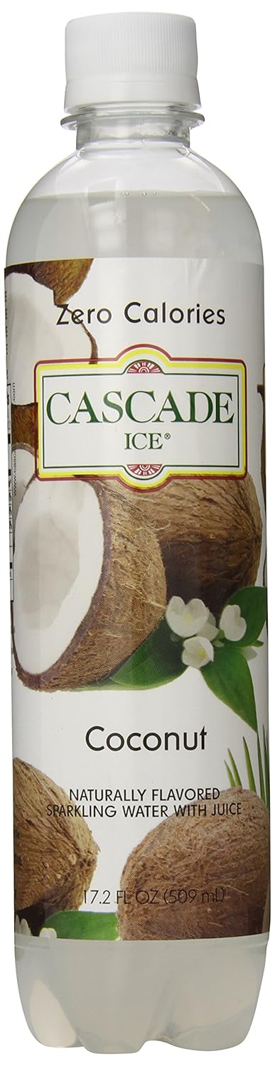 Cascade Ice Sparkling Water, Coconut, 17.2 Ounce (Pack of 12)