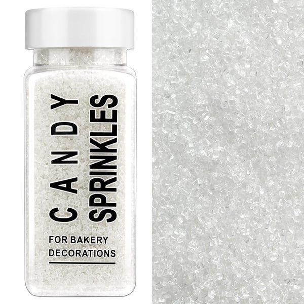 White Sanding Sugar Sprinkles, 4.6 oz Edible Sparkling Sugar Crystals for Baking