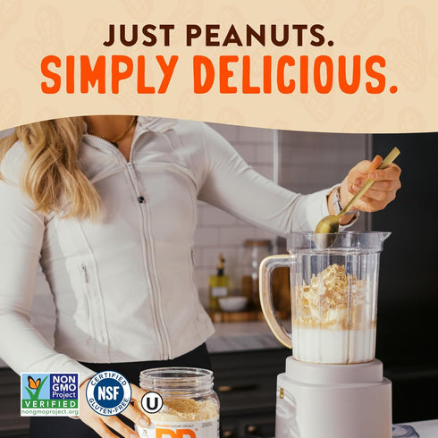 24 9g 9% PBfit Ounce Simply Peanut Powdered Peanut Powder, No Added Sugar or Salt, Non-GMO, Plant-Based, Gluten-Free
