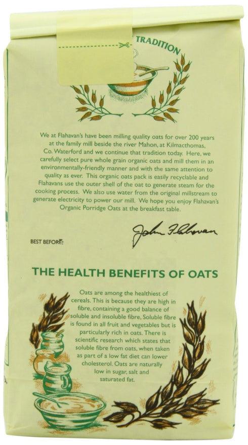 500 FLAHAVAN'S Organic Irish Porridge Oats, gr